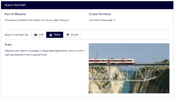 カターニャ空港からメッシーナ港へのアクセス（MSCクルーズ船の停泊港へのアクセス）